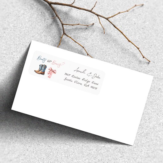 Étiquette Boots ou Bows Blue Rose Genre Adresse