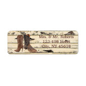 Étiquette Boots rustiques Cowboy mariage campagnard de l'Oue (Devant)