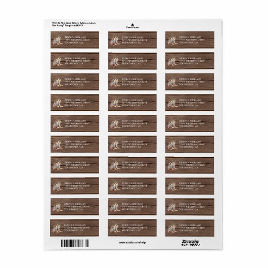 Étiquette Boots rustiques Western Country String Mariage (Feuille entière)