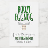 Étiquette Boozy Eggnog Bottle fait maison (Étiquettes simples)
