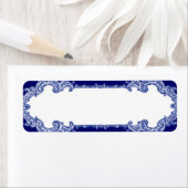 Étiquette Bordure baroque bleue (En situation)