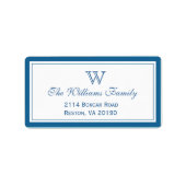 Étiquette Bordure classique bleue (Devant)