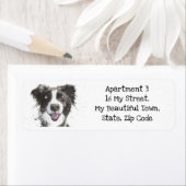 Étiquette Bordure Collie chien aquarelle, animal de compagni (En situation)