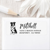 Étiquette Bordure Collie Propriétaire Adresse de retour Chie (En situation)