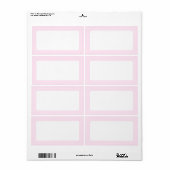 Étiquette Bordure couleur uni rose très pâle blanc (Feuille entière)