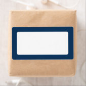 Étiquette Bordure couleur unie bleu foncé vide (En situation)