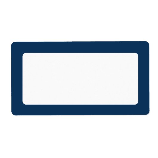 Étiquette Bordure couleur unie bleu foncé vide (Devant)