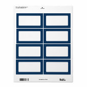 Étiquette Bordure couleur unie bleu foncé vide (Feuille entière)