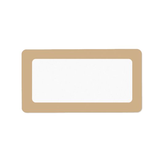 Étiquette Bordure couleur unie brun foncé blanc (Devant)