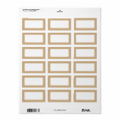 Étiquette Bordure couleur unie brun foncé blanc (Feuille entière)