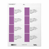 Étiquette bordure couleur violet (Feuille entière)