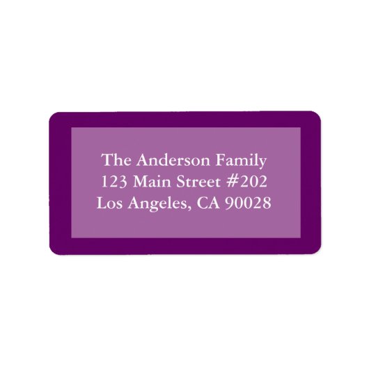 Étiquette bordure couleur violet (Devant)