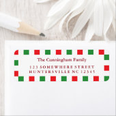 Étiquette Bordure de Carré rouge et vert (En situation)