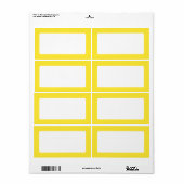Étiquette Bordure de couleur unie jaune vierge (Feuille entière)
