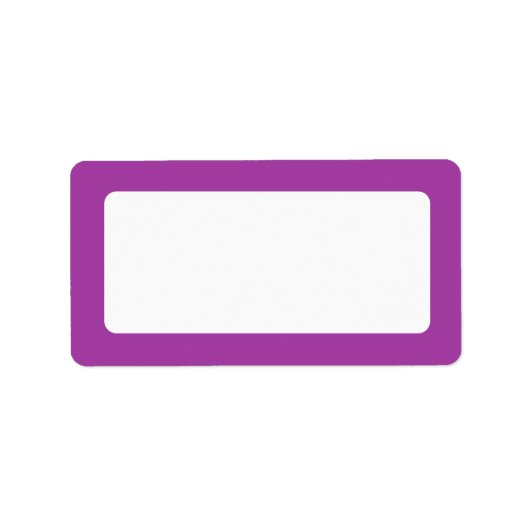 Étiquette Bordure de couleur violet solide vide (Devant)