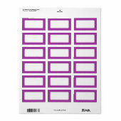 Étiquette Bordure de couleur violet solide vide (Feuille entière)