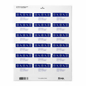 Étiquette Bordure de flocon de neige de rennes d'argent (Feuille entière)