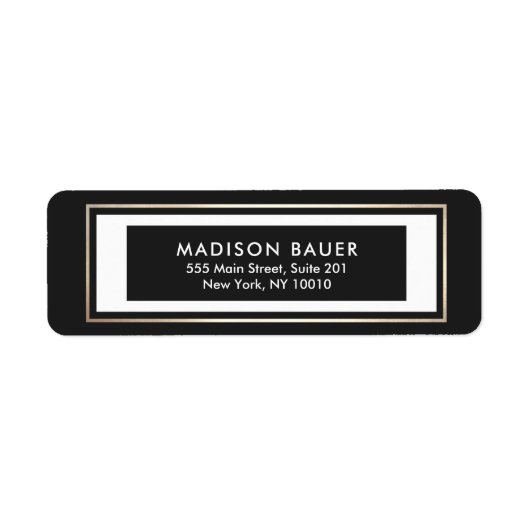 Étiquette Bordure d'or noir (Devant)