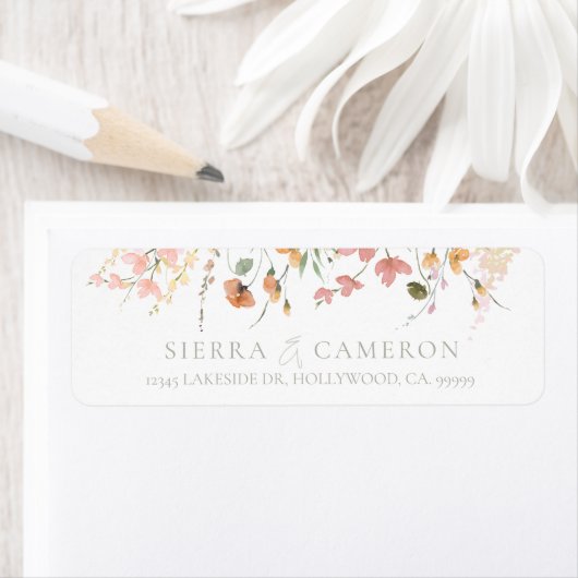 Étiquette Bordure du Mariage Fleur sauvage Sunny ID1023 (En situation)