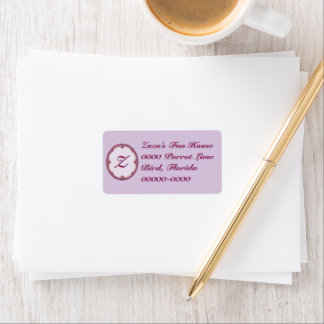 Étiquette Bordure Fantaisie Violet/Rose Et Crème Personnalis