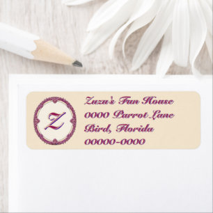 Étiquette Bordure Fantaisie Violet/Rose Et Crème Personnalis
