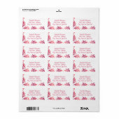Étiquette Bordure fleurie Chic Rose Damask (Feuille entière)