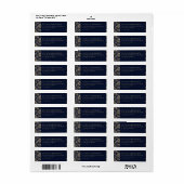 Étiquette Bordure Florale Navy Élégante (Feuille entière)