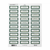 Étiquette Bordure moderne Vert or et blanc Adresse de retour (Feuille entière)