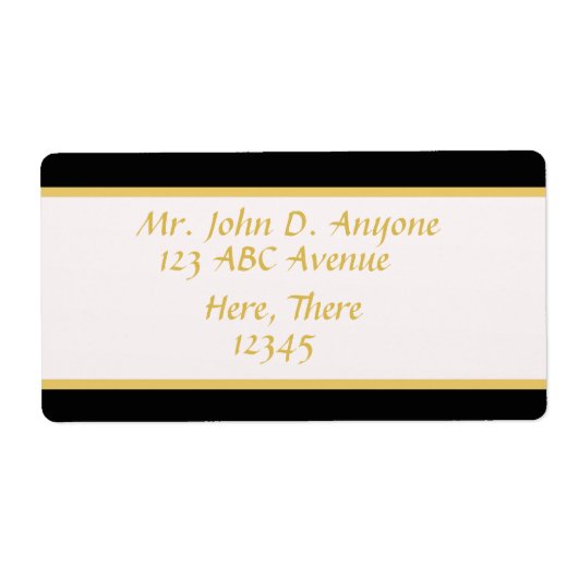 Étiquette Bordure noire et or (Devant)