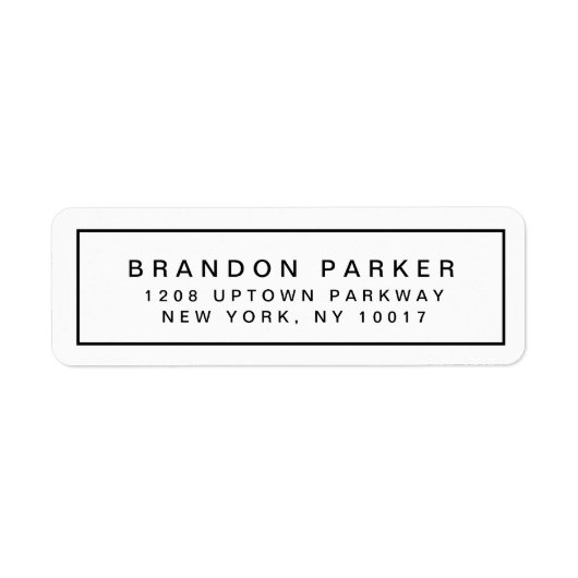Étiquette Bordure noire moderne classique simple (Devant)