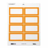 Étiquette Bordure orange vierge (Feuille entière)