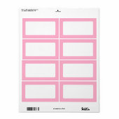 Étiquette Bordure rose clair (Feuille entière)