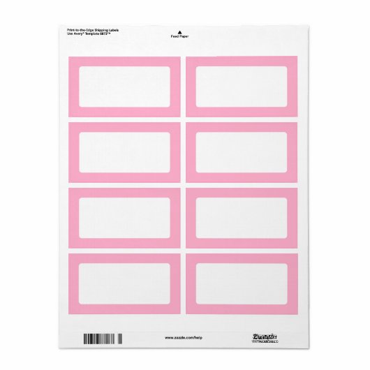 Étiquette Bordure rose clair (Feuille entière)