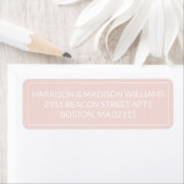 Étiquette Bordure simple blanc rose pâle Adresse de retour (En situation)