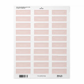 Étiquette Bordure simple blanc rose pâle Adresse de retour (Feuille entière)