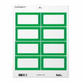 Étiquette Bordure solide verte (Feuille entière)