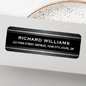 Étiquette Bordures gris foncé satin et argent adresse de ret