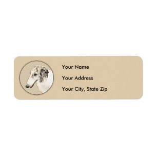 Étiquette Borzoi (Argent Brindle) Peinture Chien Art origina