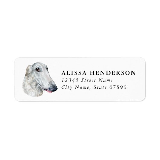 Étiquette Borzoi Dog Return Address Labels (Devant)