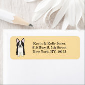 Étiquette Boston Terrier beige (En situation)