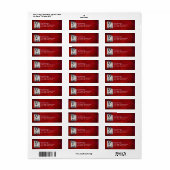 Étiquette Boston Terrier en noir et blanc avec support rouge (Feuille entière)