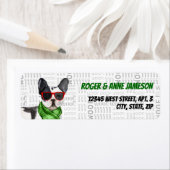 Étiquette Boston Terrier Funny Christmas Return Adresse (En situation)