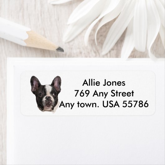 Étiquette Boston Terrier Personnalisé (En situation)