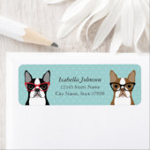 Étiquette Boston Terrier Return Address Labels (En situation)
