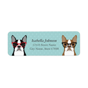 Étiquette Boston Terrier Return Address Labels