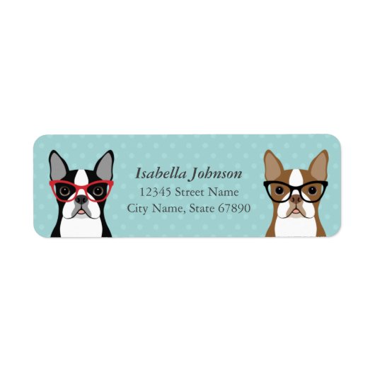 Étiquette Boston Terrier Return Address Labels (Devant)