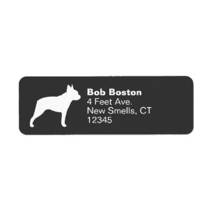 Étiquette Boston Terrier Silhouette Adresse de retour Étique