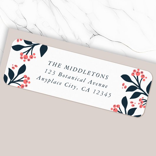 Étiquette Botanical Berry Address Label | Return Mail Labels