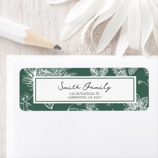 Étiquette Botanical Christmas Return Address Label (En situation)