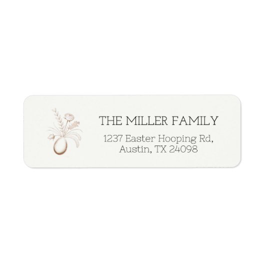 Étiquette Botanical Easter Personalized Return Address Label (Devant)